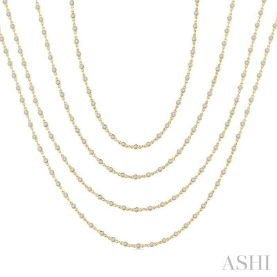 Bezel Set Layered Diamond Necklace