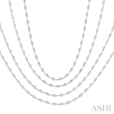 Bezel Set Layered Diamond Necklace
