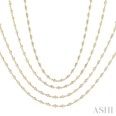 Bezel Set Layered Diamond Necklace
