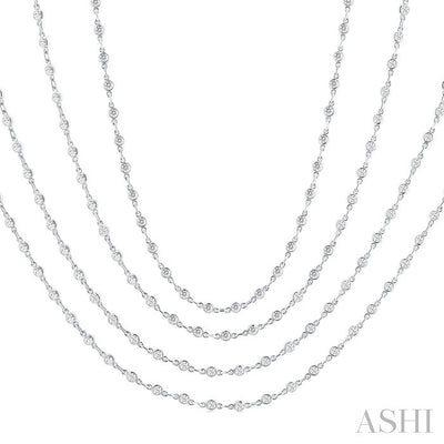 Bezel Set Layered Diamond Necklace