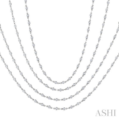 Bezel Set Layered Diamond Necklace