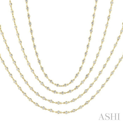 Bezel Set Layered Diamond Necklace