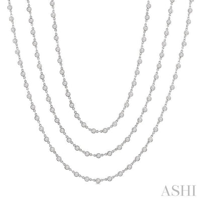 Bezel Set Layered Diamond Necklace