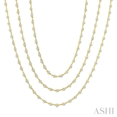 Bezel Set Layered Diamond Necklace