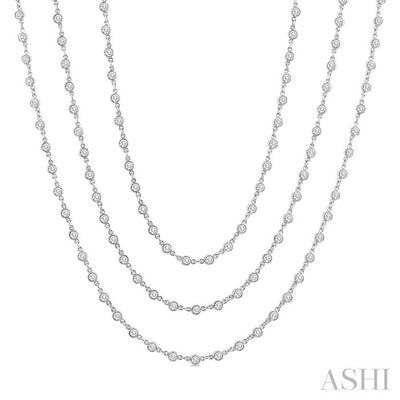 Bezel Set Layered Diamond Necklace
