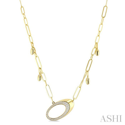 Paperclip Link Diamond Fashion Necklace