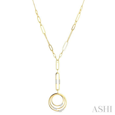 Circle Paperclip Link Diamond Fashion Necklace