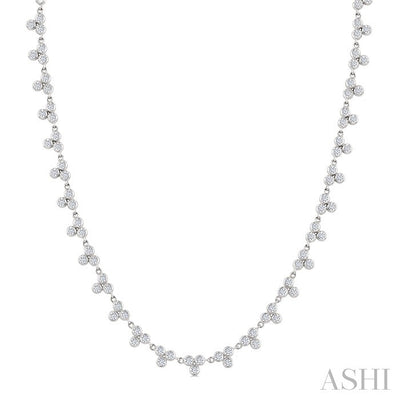 3 Stone Bezel Diamond Station Necklace
