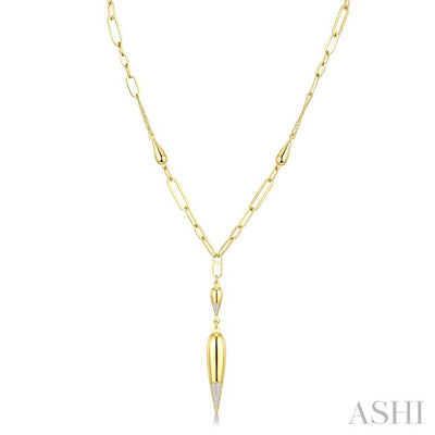 Teardrop Paperclip Diamond Fashion Necklace