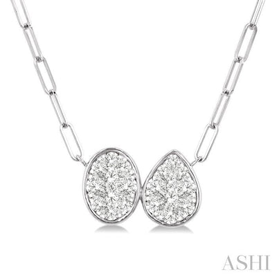 Oval & Pear Shape Lovebright Diamond Necklace
