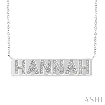 Block 'HANNAH' Diamond Nameplate Necklace