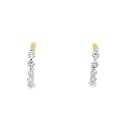 Diamond Half-Hoop Huggie Earrings