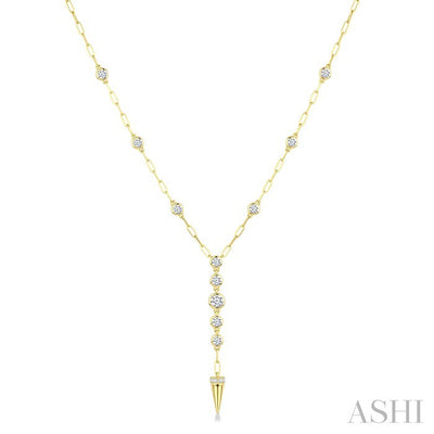 Paperclip Diamond Fashion Station Necklace