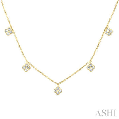Clover Diamond Station Necklace
