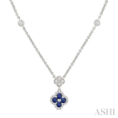 Clover Gemstone & Diamond Station Necklace