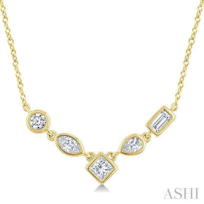 Mixed Shape Diamond Fashion Necklace