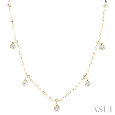 Lovebright Diamond Paperclip Station Necklace