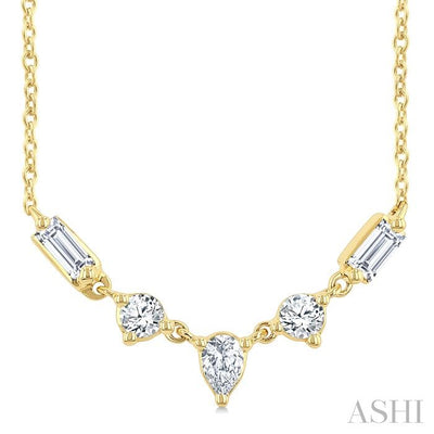 Mixed Shape Diamond Fashion Necklace