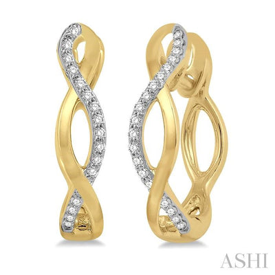 Twisted Diamond Fashion Hoop Earrings