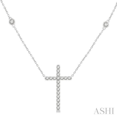 Cross Diamond Fashion Station Necklace