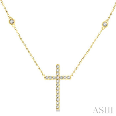 Cross Diamond Fashion Station Necklace