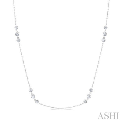 3 Stone Diamond Station Necklace
