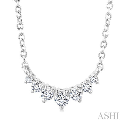 Graduated Petite Diamond Fashion Smile Necklace