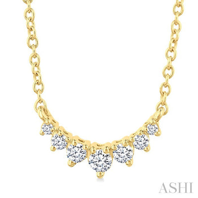 Graduated Petite Diamond Fashion Smile Necklace