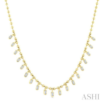 Bead Bijoux Halfway Dangle Baguette Diamond Necklace