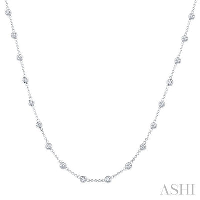Bezel Set Diamond Station Necklace