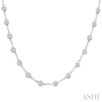 Bezel Set Diamond Station Necklace