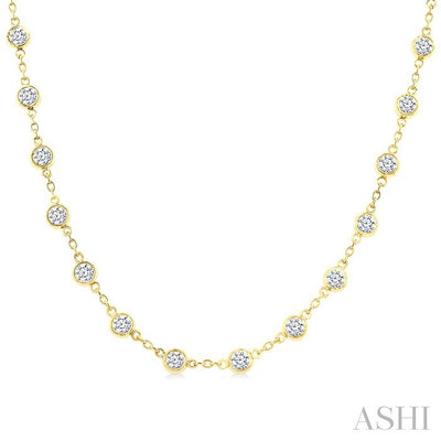 Bezel Set Diamond Station Necklace
