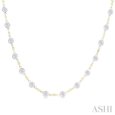 Bezel Set Diamond Station Necklace