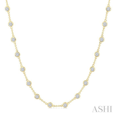 Bezel Set Diamond Station Necklace