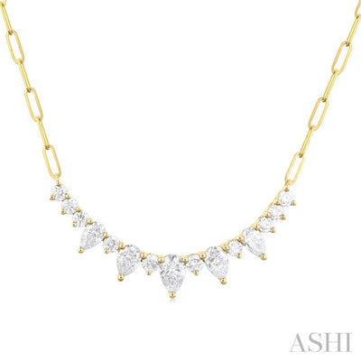 Paperclip Graduated Diamond Smile Necklace