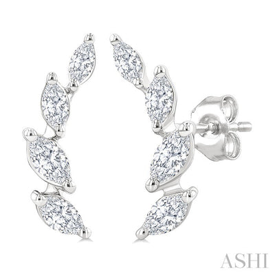 Marquise Shape Diamond Fashion Ear Climbers