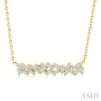 Scatter Baguette Diamond Fashion Necklace