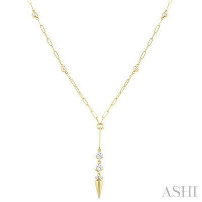 Paperclip Diamond Station Y Necklace