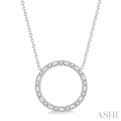 Circle Baguette Diamond Pendant