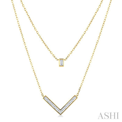 Chevron Layered Diamond Necklace