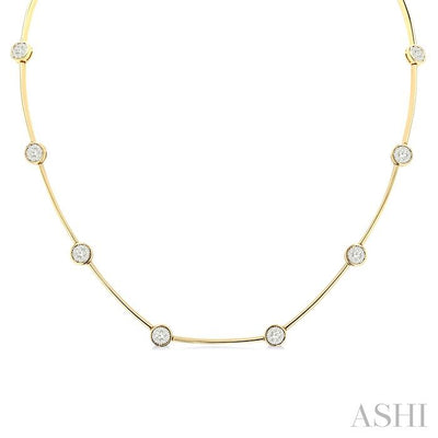 Round Shape Bar Link Lovebright Diamond Necklace
