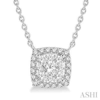 Cushion Shape Halo Lovebright Essential Diamond Pendant