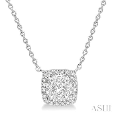 Cushion Shape Halo Lovebright Essential Diamond Pendant