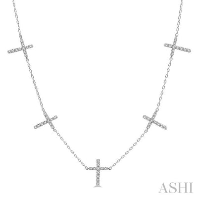 Cross Diamond Fashion Station Necklace