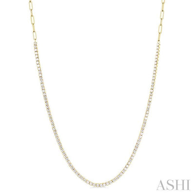Paperclip Diamond Tennis Necklace