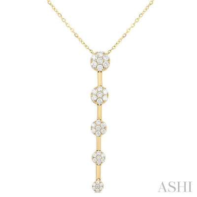 Vertical Bar Graduated Diamond Necklace