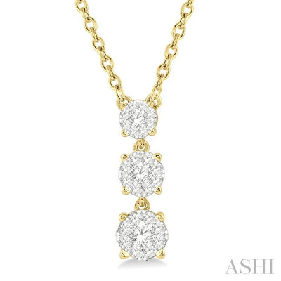 Round Shape Past Present & Future Lovebright Diamond Pendant