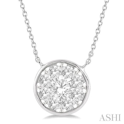 Round Shape Bezel Set Lovebright Essential Diamond Pendant