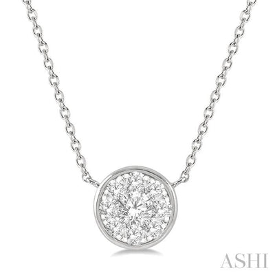 Round Shape Bezel Set Lovebright Essential Diamond Pendant