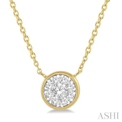 Round Shape Bezel Set Lovebright Essential Diamond Pendant